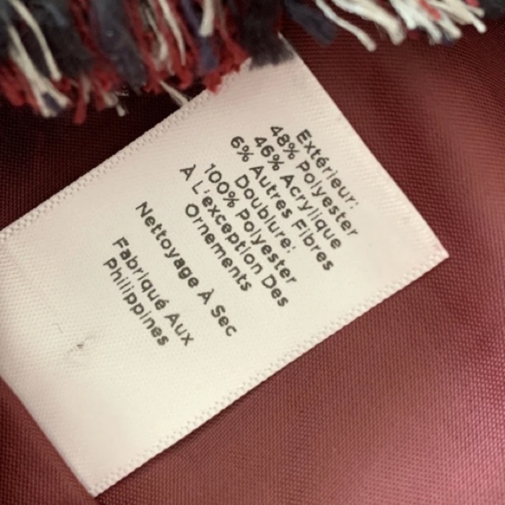 Talbots Burgundy Navy Gray Tweed Faux Wrap Skirt Size 4 Career Wear - Picture 9 of 10